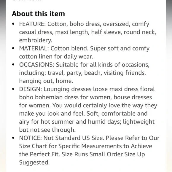 Women’s Boho floral embroidery swing dress - Picture 5 of 6